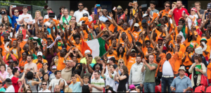 Ivory Coast fans cheering for their players