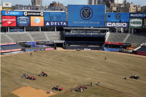 The Yankees Stadium transformed into a soccer field for New York City FC